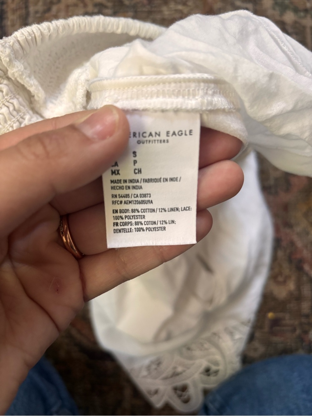 American Eagle Outfitters White Crochet-Hem High-Waist Shorts - Picture 5 of 5